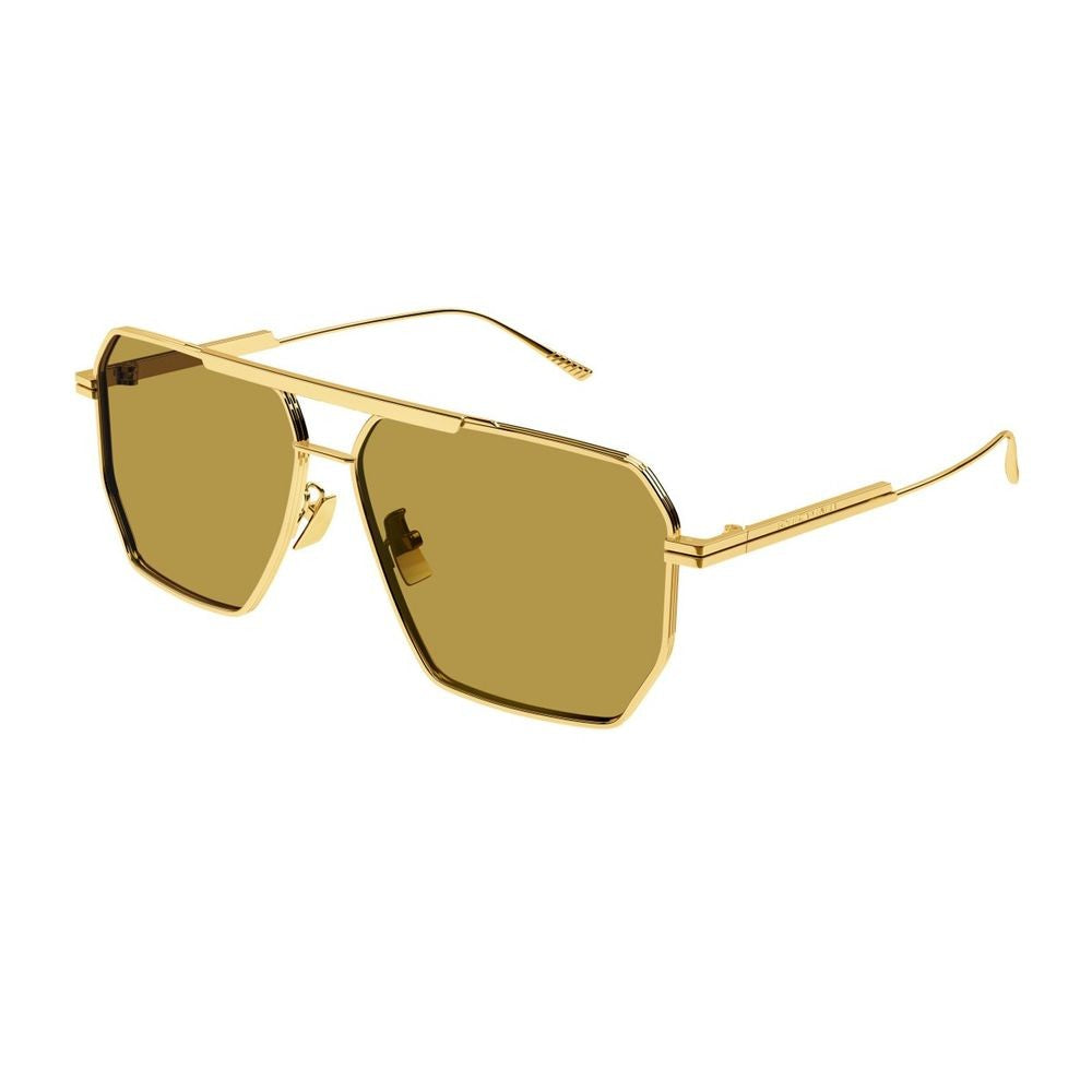 Bottega Veneta Bv1012s Line Aviator Sunglasses In Gold-Tone Metal