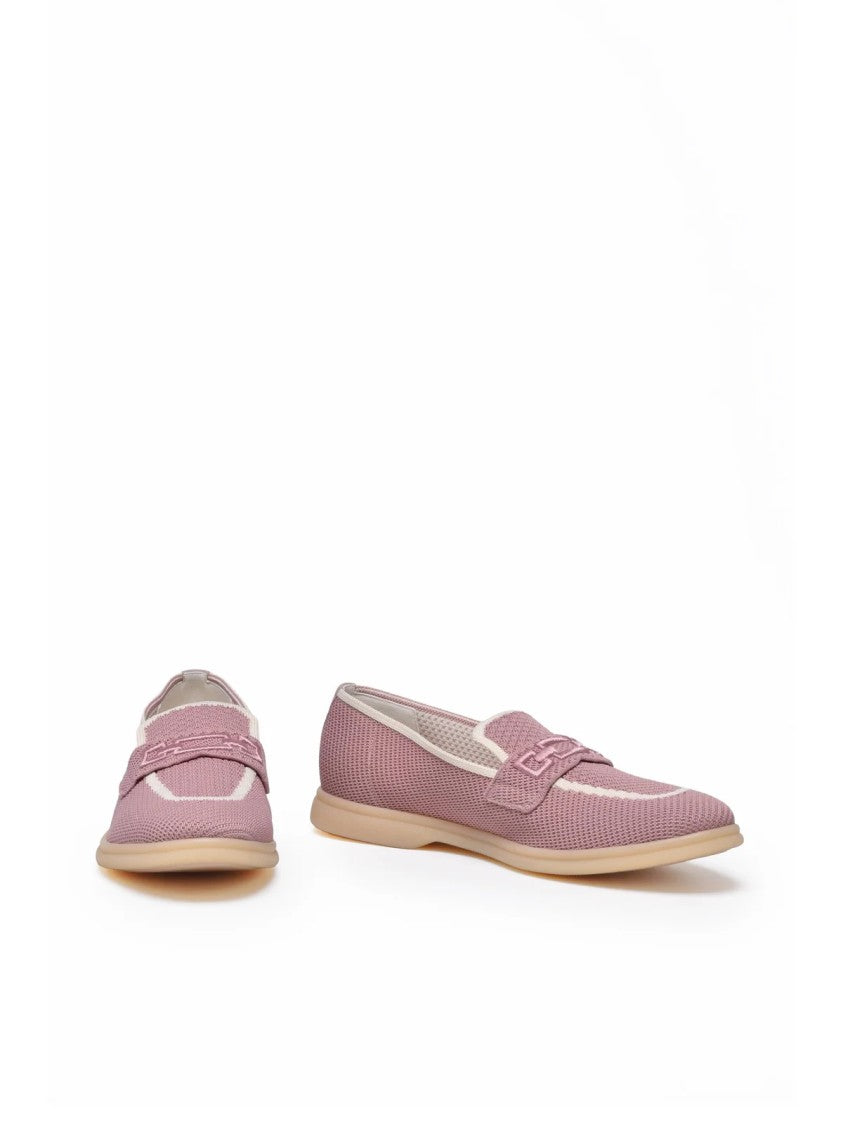 Eleventy Pink Fabric Rubber Loafer