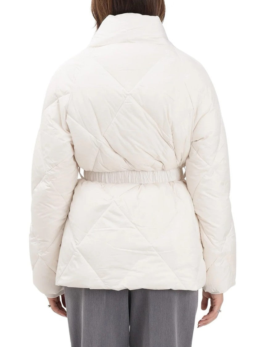Vicolo White Polyester Belted Down Jacket