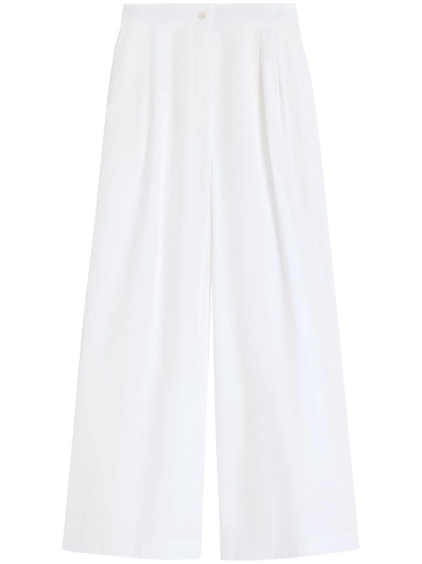 Max Mara Wide-Leg Trousers With High Waist And Pleat Detail