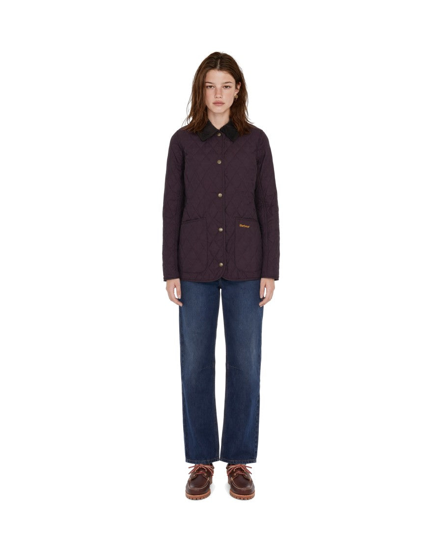 Barbour Quilted Corduroy Collar Snap Button Jacket