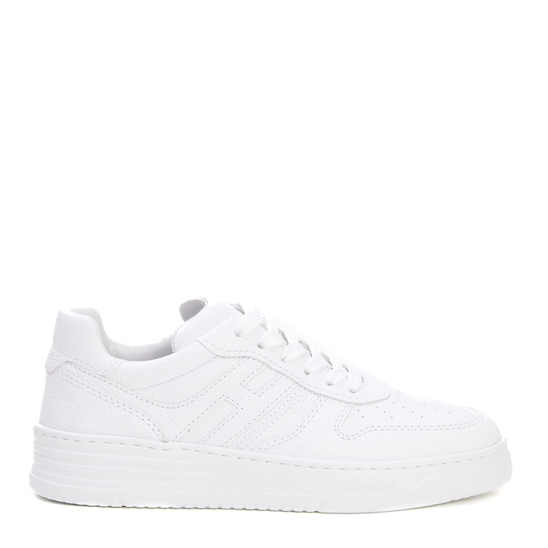 Hogan Basket Hammered Leather White Sneakers