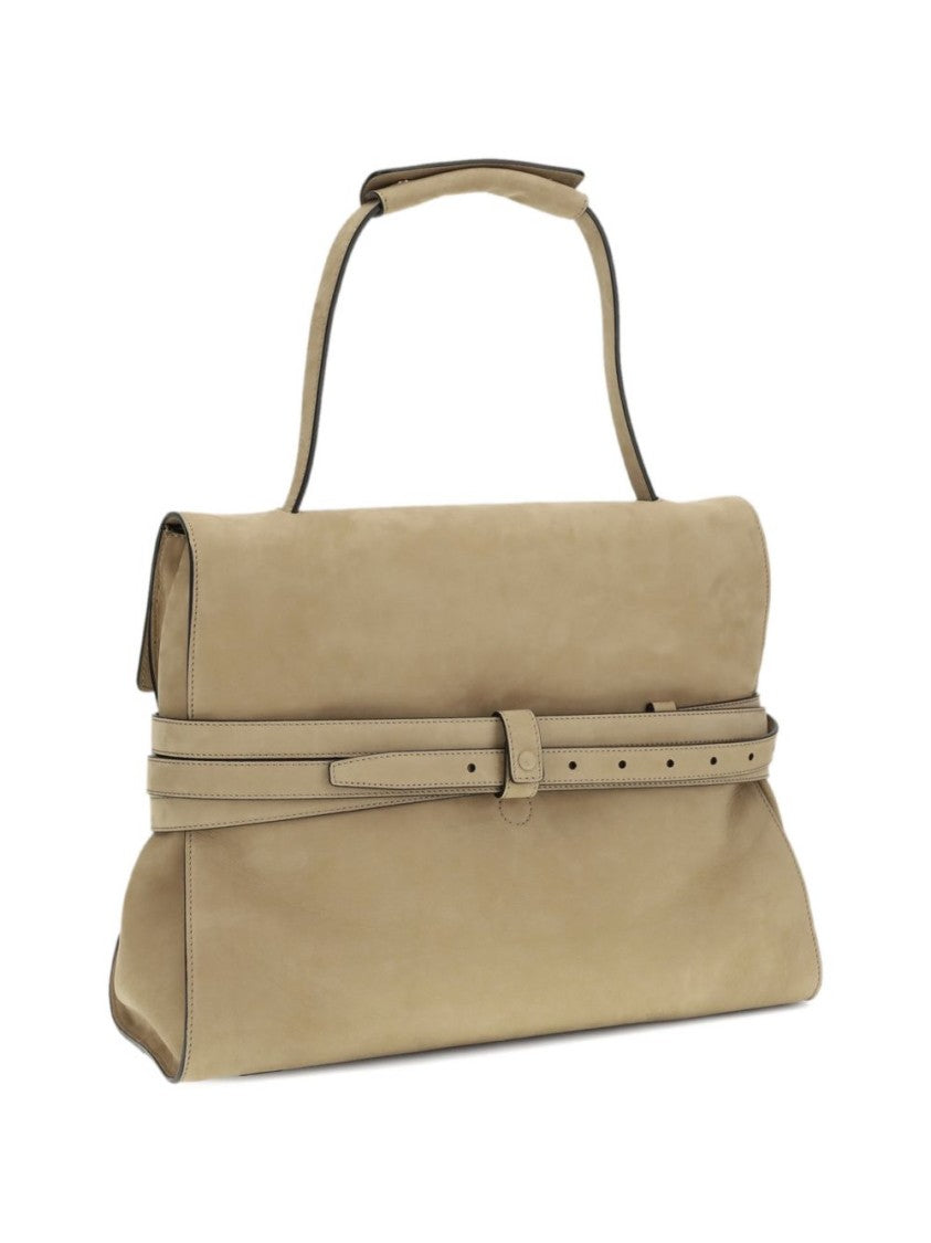 Moschino Structured Rectangular Decorative Belt Silk Bag