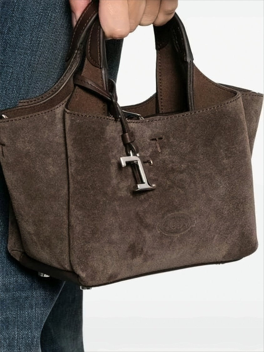 Tod's Compact Suede Calf Leather Tote Bag