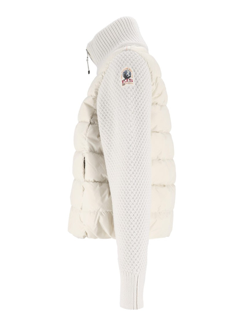 Parajumpers Padded Quilted Bomber Jacket With Textured Sleeves