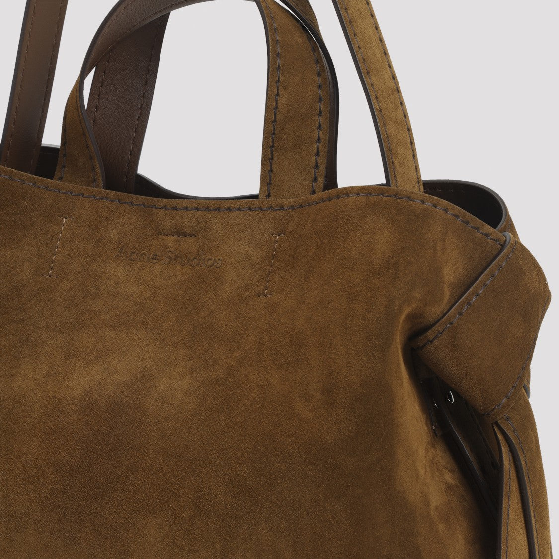 Acne Studios Brown Calf Leather Handbag With Versatile Carrying Options