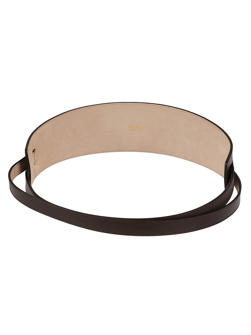 Max Mara Structured Dark Brown Belt With Minimalist Design