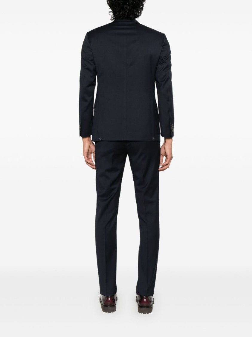 Corneliani Tailored Blue Suit In Virgin Wool