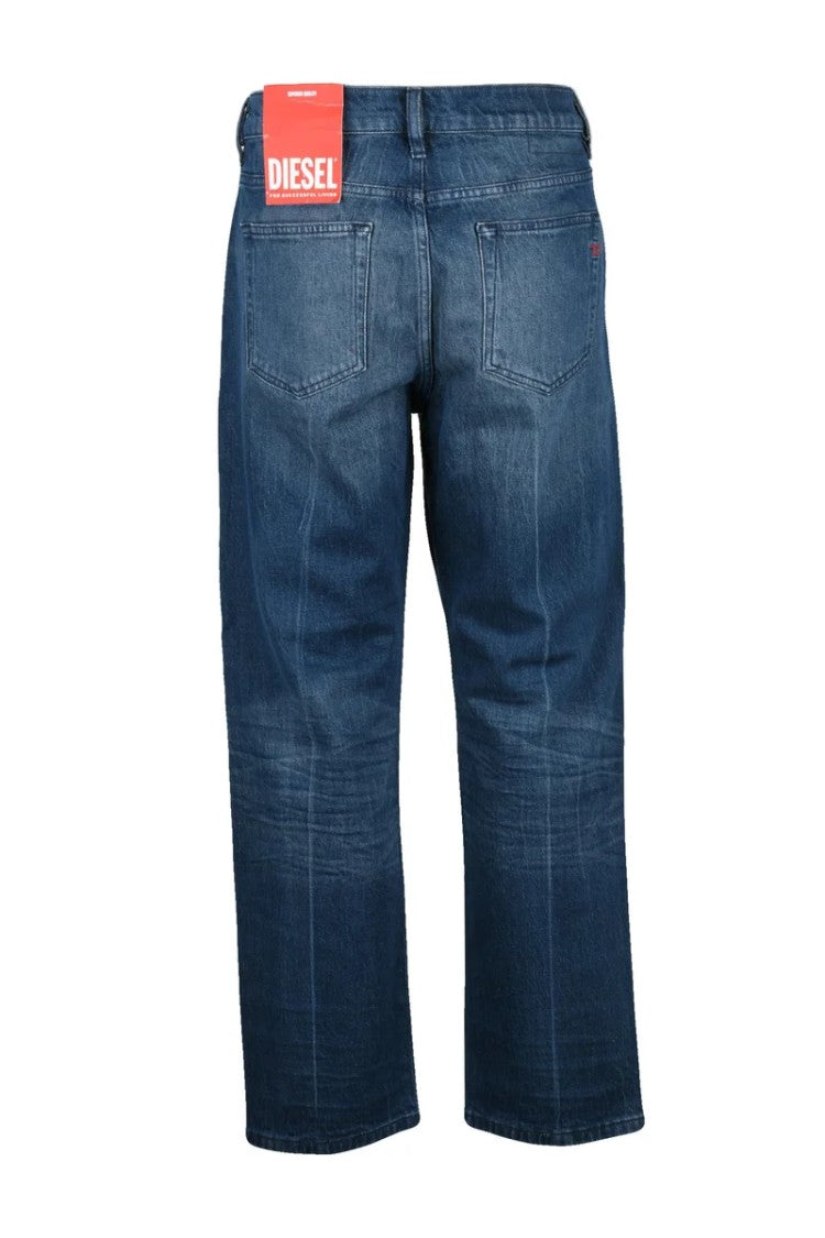 Diesel Blue D-Viker Regular Fit Cotton Elastane Jeans