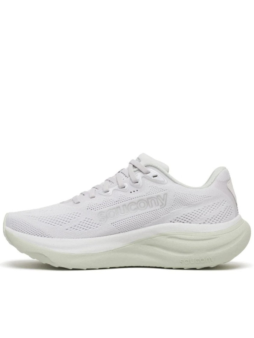 Saucony Breathable White Running Shoes With Cushioned Midsole