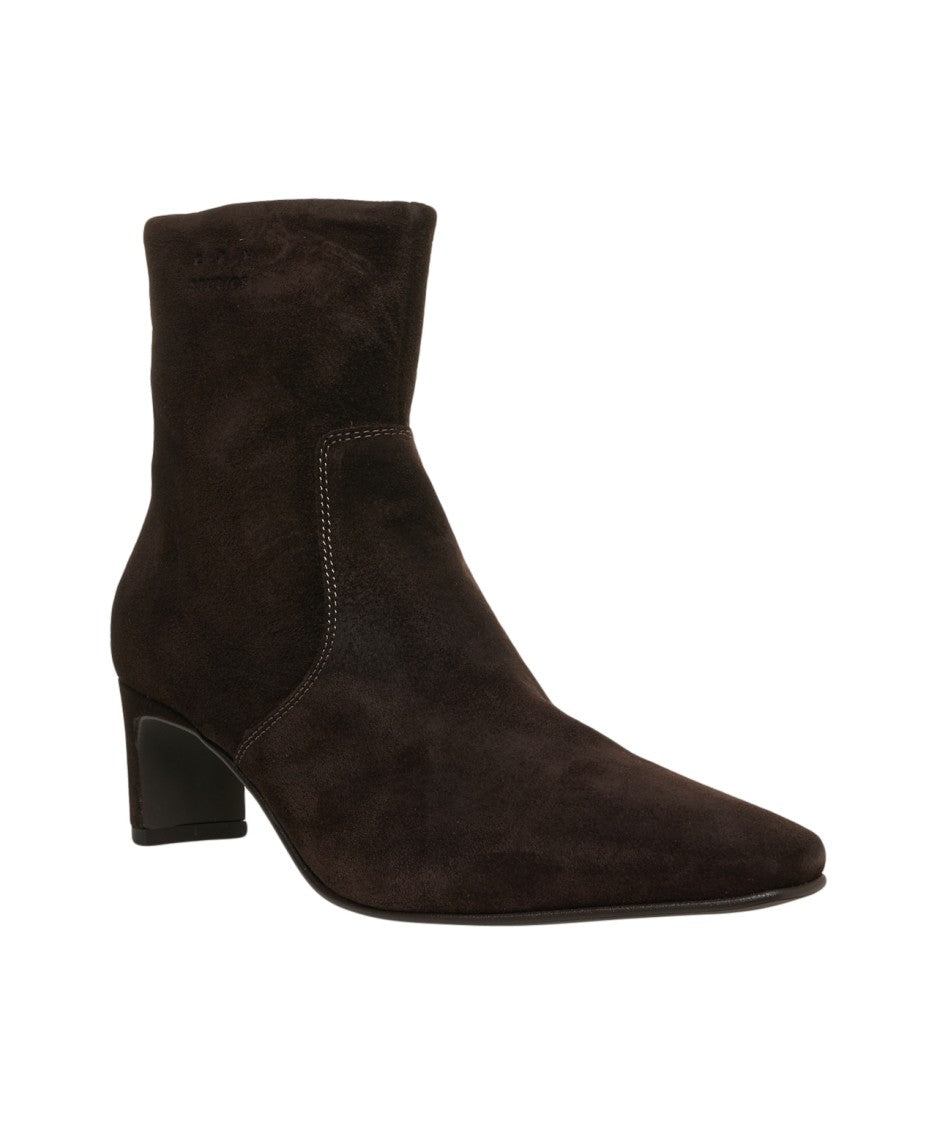 Copenaghen Brown Suede Ankle Boots With Pointed Toe