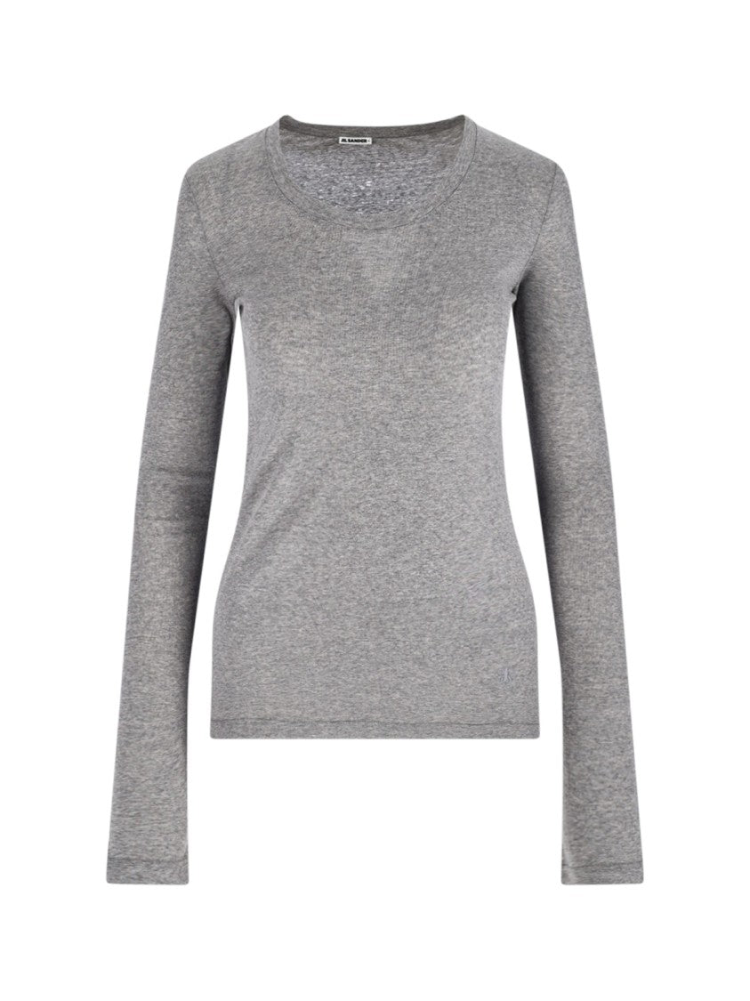 Jil Sander Cotton Top Set – Grey & Cream