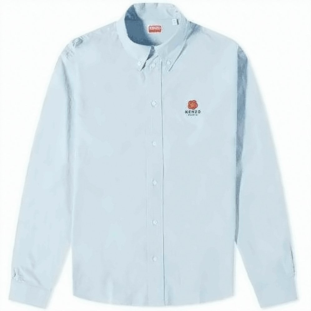 Kenzo Long-Sleeve Button-Up Shirt With Classic Collar And Subtle Logo