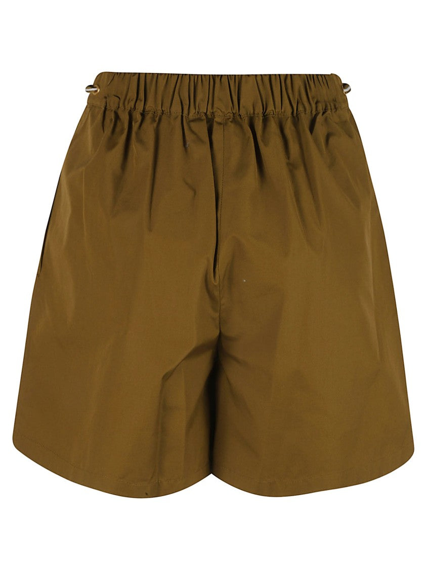 Max Mara Brown Cotton Shorts With Relaxed Fit