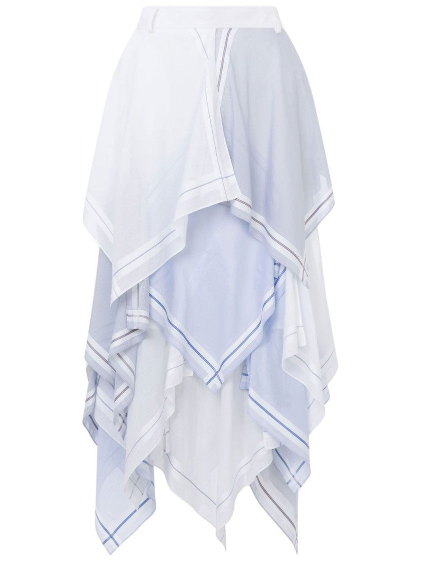 Moschino White Red Layered Handkerchief Hem Skirt