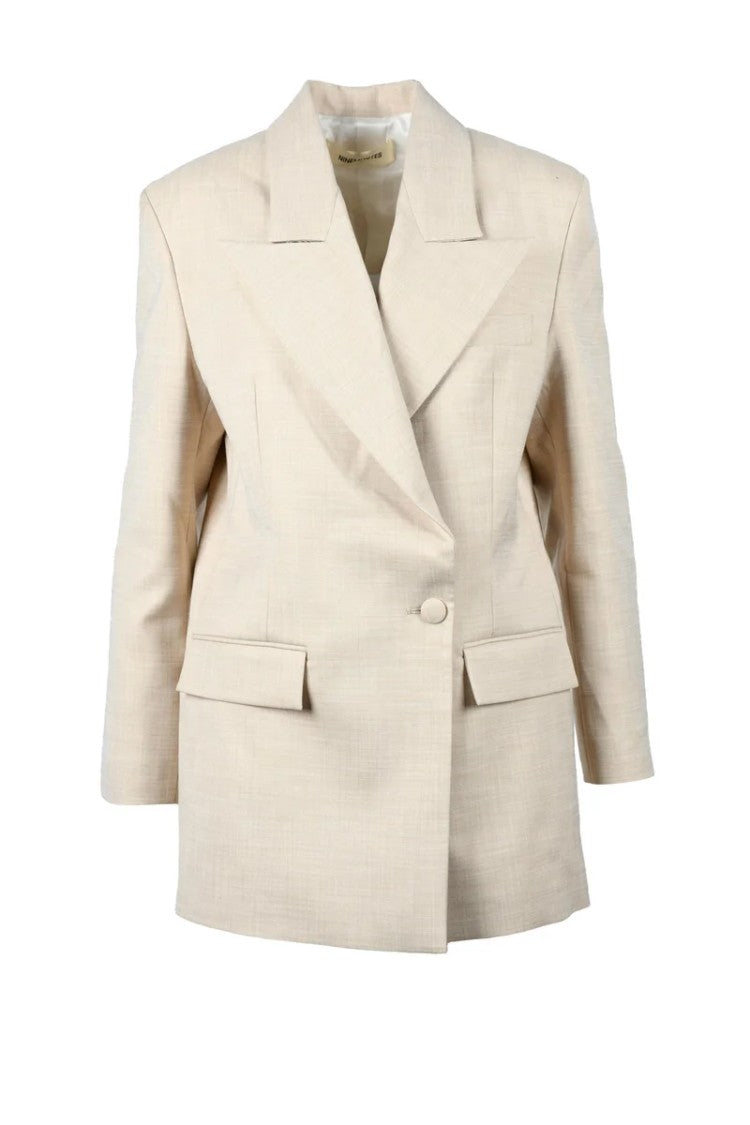 Nine Minutes Polyester Viscose Elastane Jacket - Beige