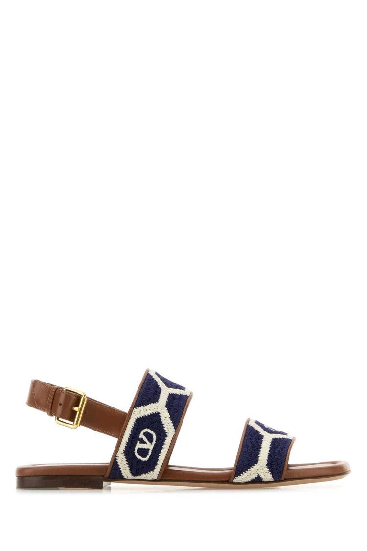 Valentino Garavani Embroidered Fabric Vlogo Signautre Sandals