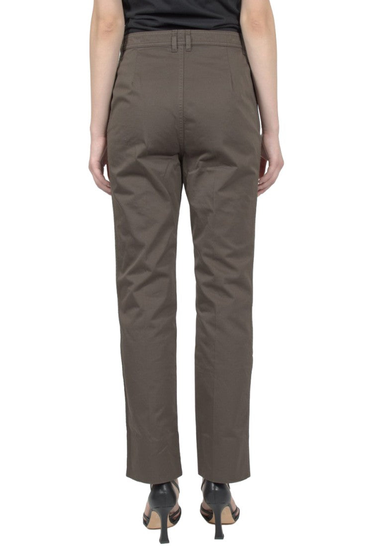 Saint Laurent Dark Green Cotton Cropped Trousers