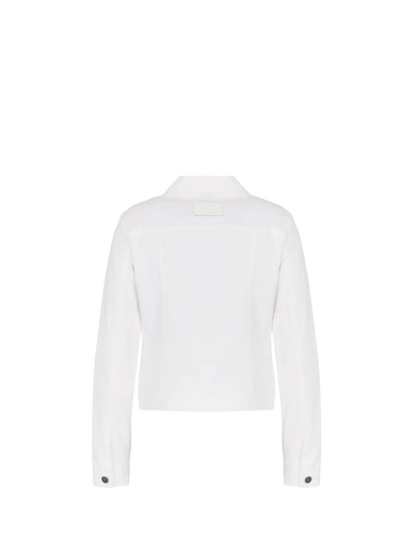 Armani Exchange Classic Collar White Jacket With Multi-Pocket Design