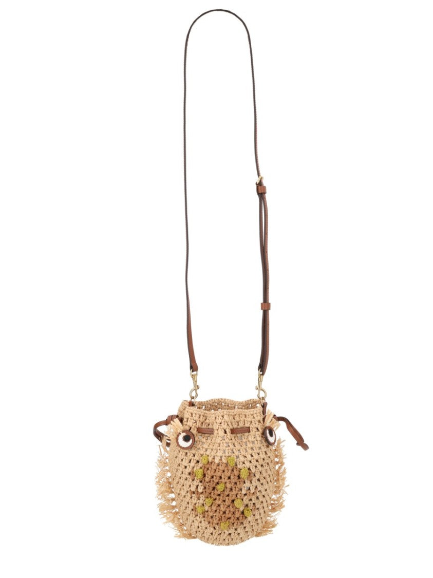 Anya Hindmarch Neutral Creatures Creature Face Drawstring Handbag