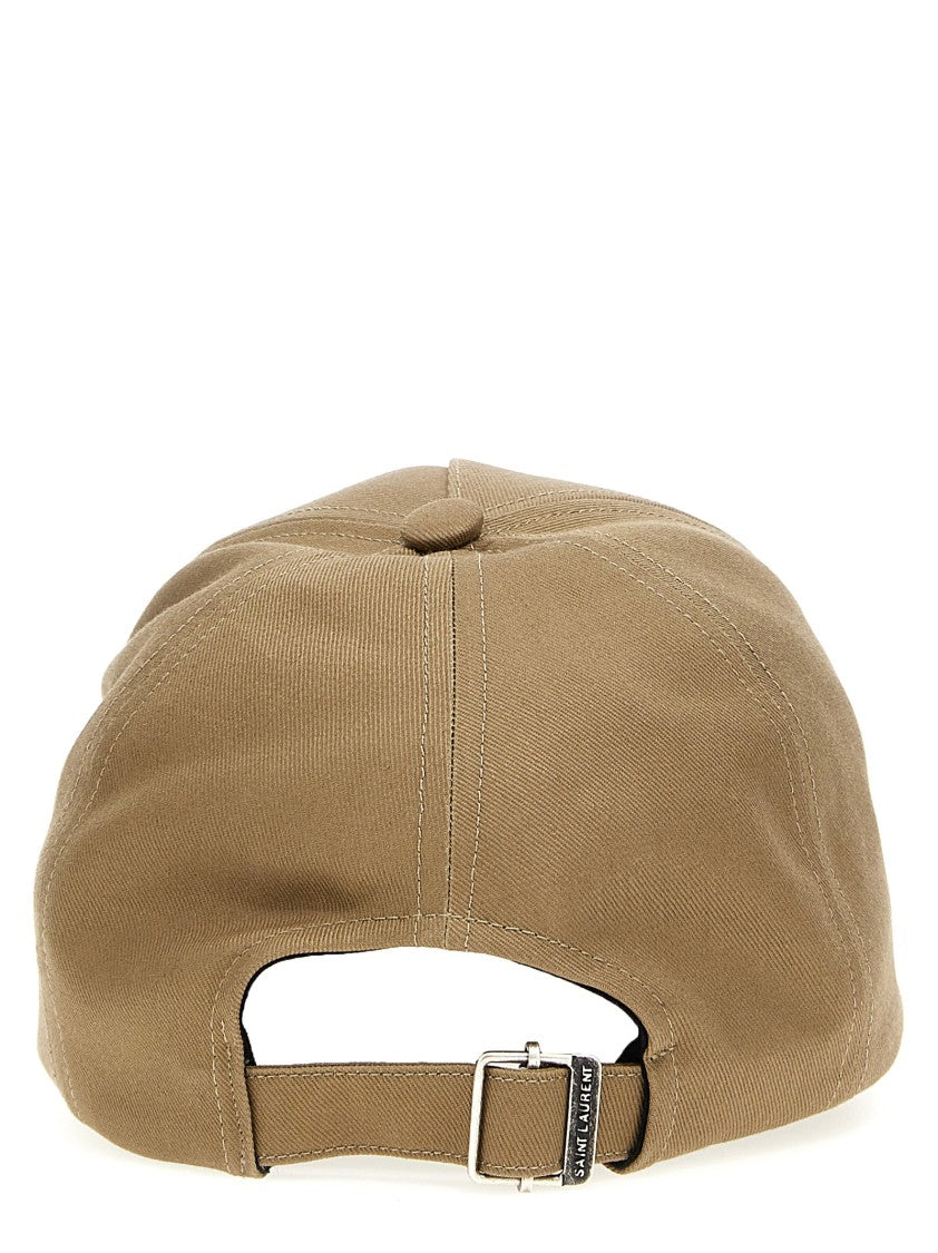 Saint Laurent Brown Cotton Baseball Cap