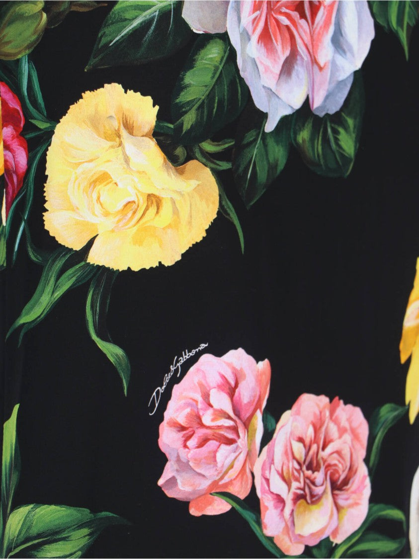 Dolce & Gabbana Floral Pencil Skirt – Black