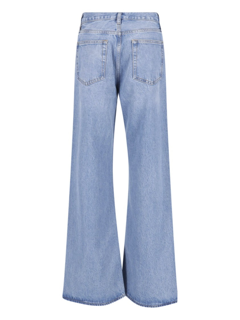 Frame Blue High Waist Wide-Leg Jeans