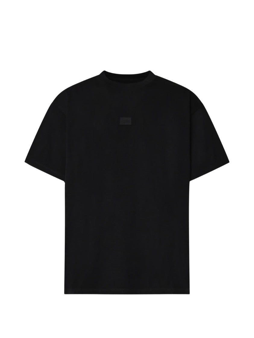Mm6 By Maison Margiela Relaxed-Fit Black T-Shirt With Signature Logo Patch