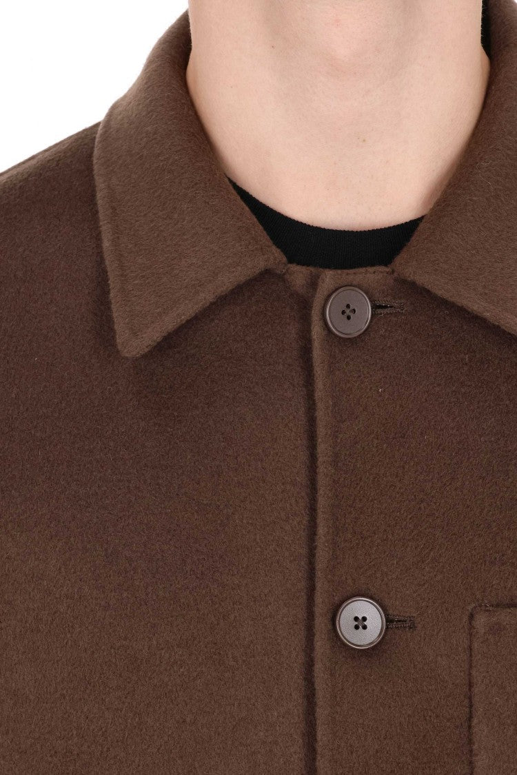 Officine Generale Hamilton Model Unlined Wool Double Overshirt