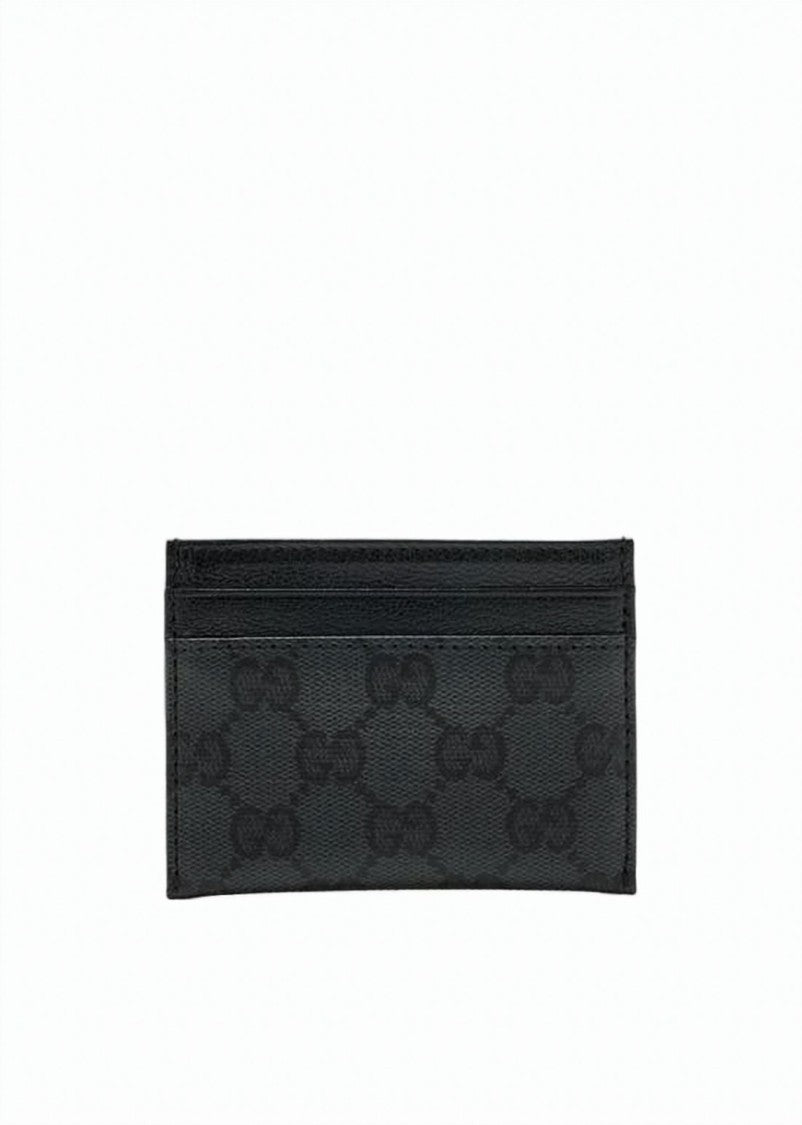 Gucci Leather And Canvas Cardholder With Monogram Pattern