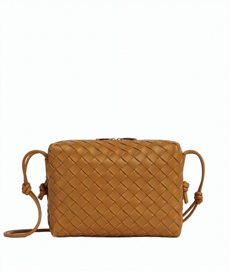 Bottega Veneta Rectangular Woven Crossbody Bag In Lambskin Leather