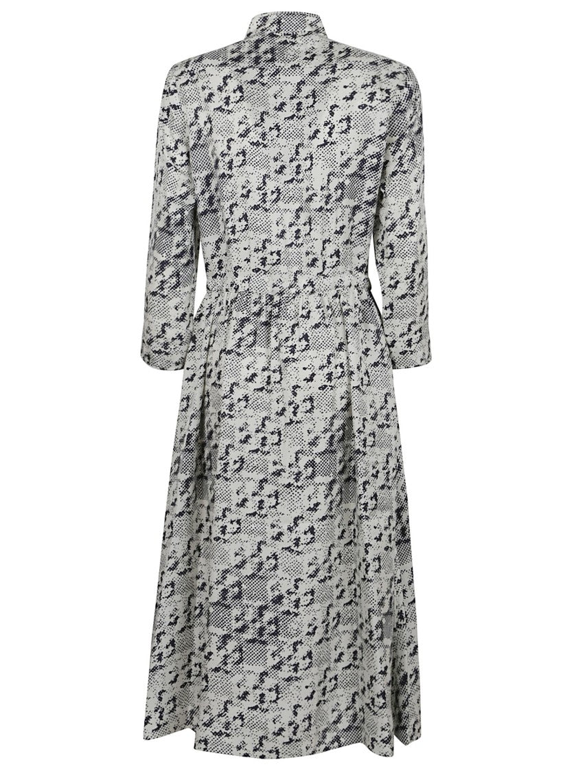 Tory Burch Silk Midi Dress With Classic Shirt Silhouette