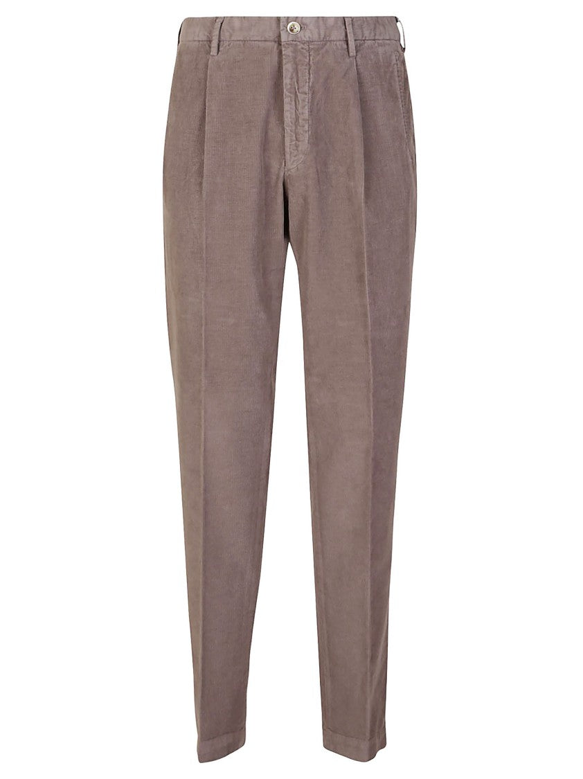 Incotex Tailored Cotton Corduroy Trousers With Front Pleats