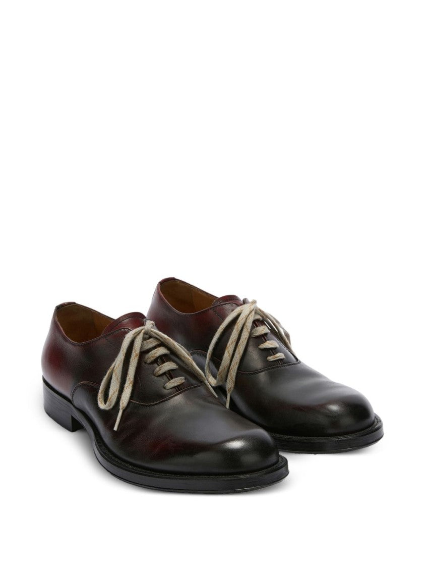 Dries Van Noten Brown Two Tone Lace Up Flats