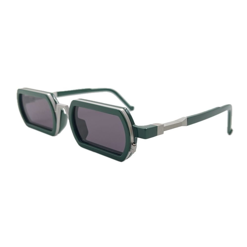 Vava Wl0072 White Label Avant-Garde Rectangular Sunglasses In Glossy Green Bio-Acetate