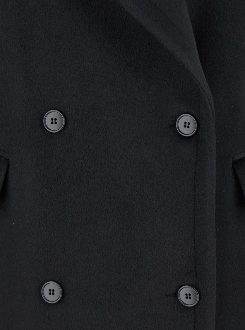 Plain Double Breasted Long Coat