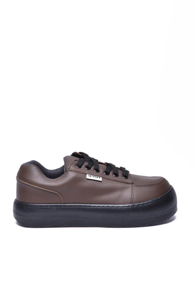 Sunnei Leather Sneakers - Brown/Black