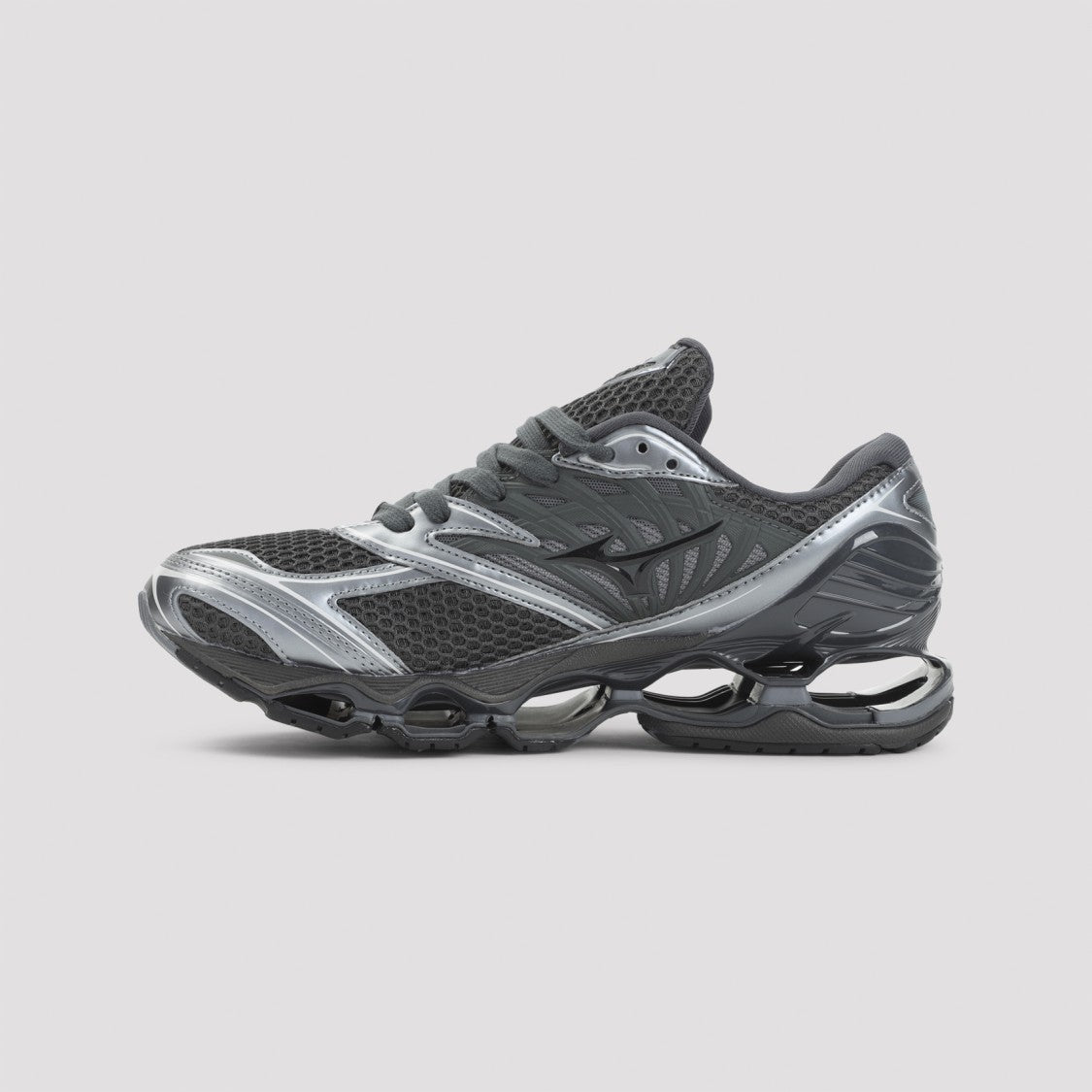 Mizuno Grey Leather Wave Prophecy Ls Sport Sneakers