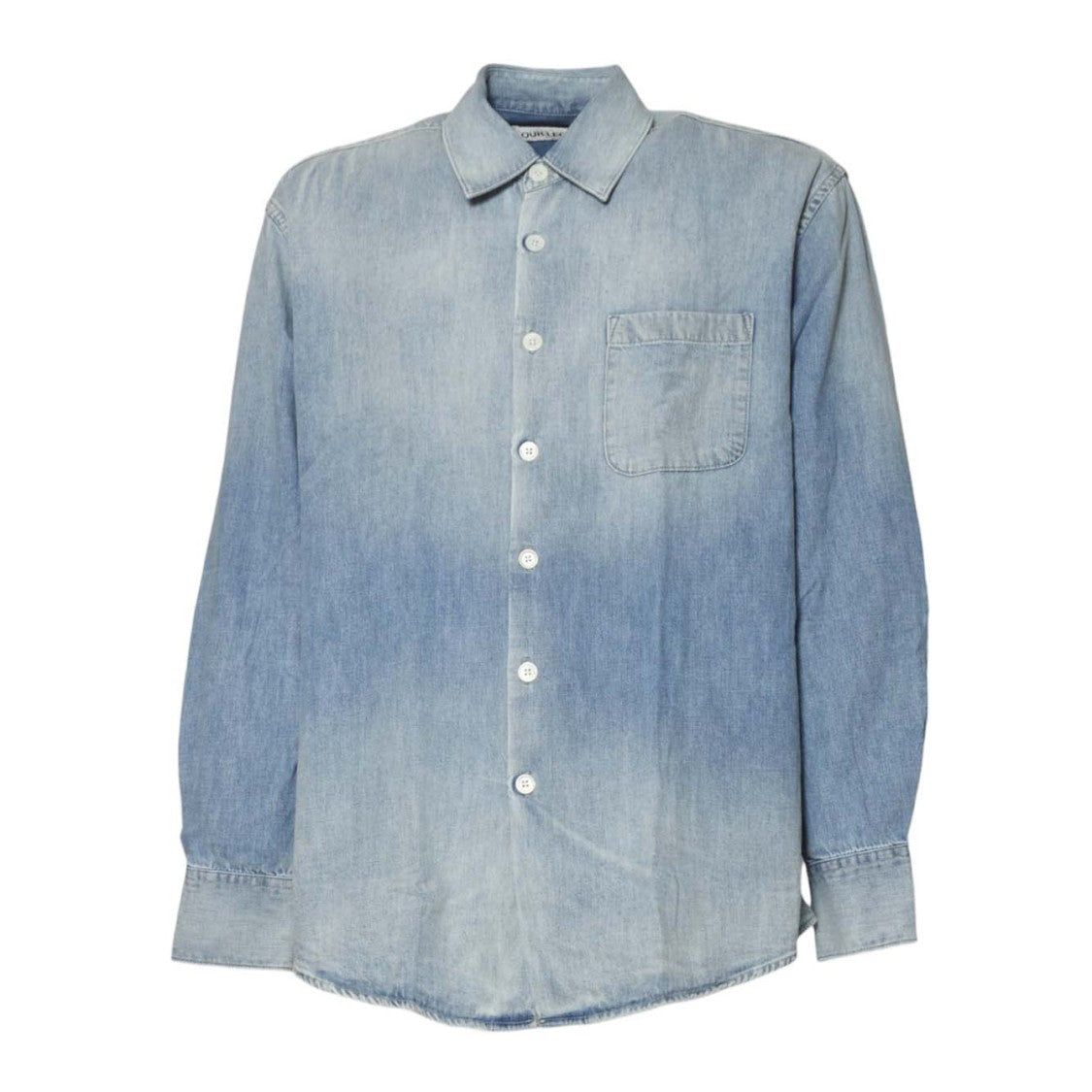 Our Legacy Faded Denim Shirt With Classic Button-Up Design And Chest Pocket
