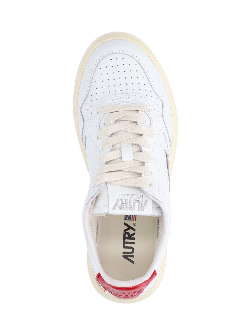 Autry White Medalist Leather Sneakers