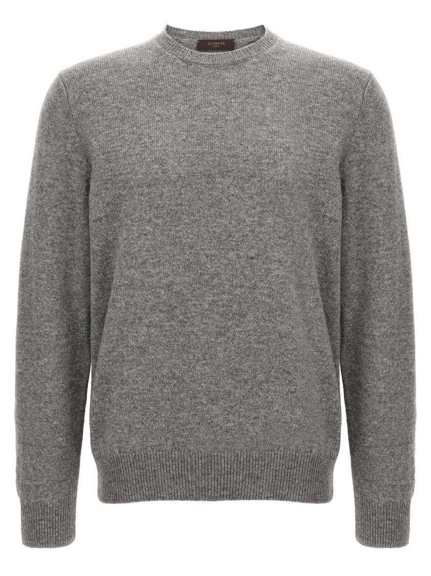 Zanone Grey Virgin Wool Crewneck Sweater