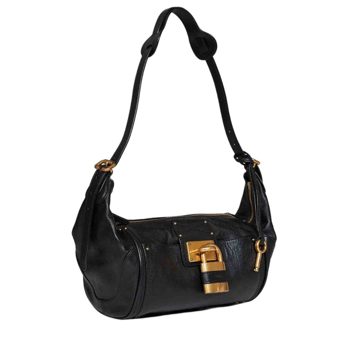 Chloé Rectangular Leather Shoulder Bag With Adjustable Strap And Metal Clasp