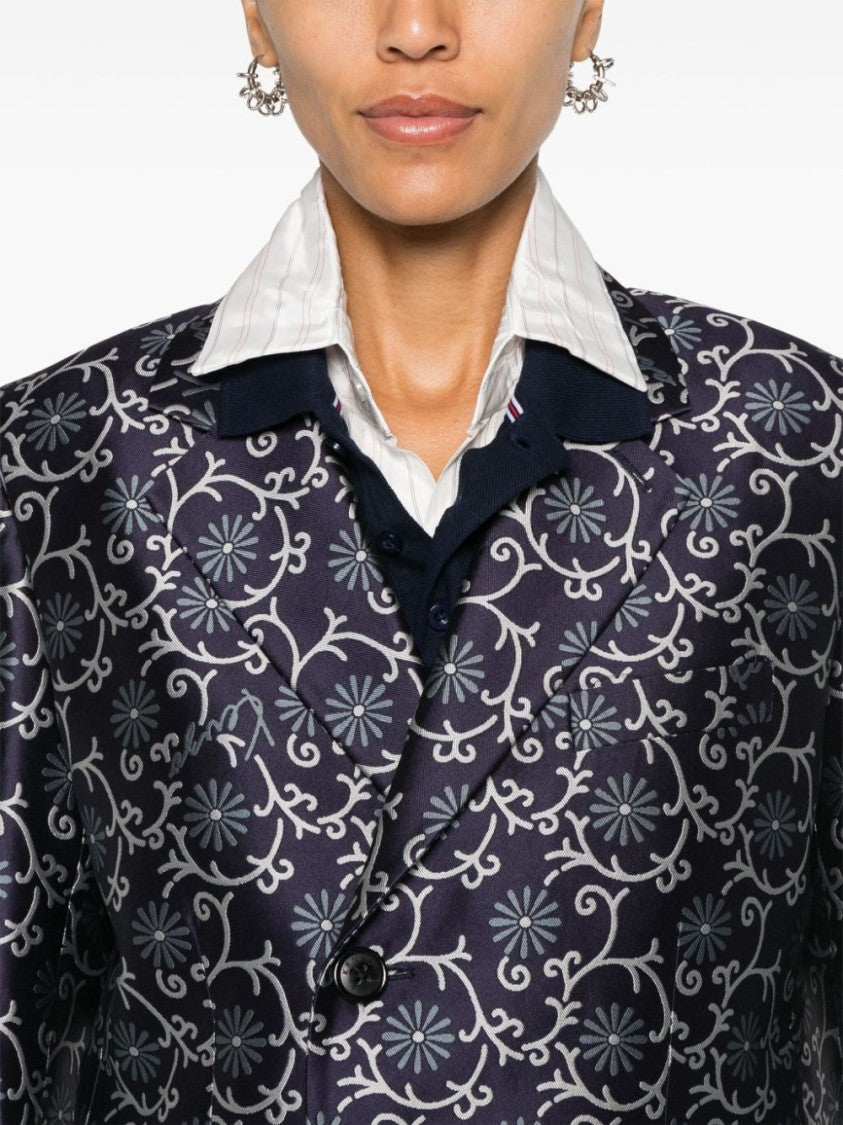 Kenzo Midnight Blue Patterned Jacquard Jacket