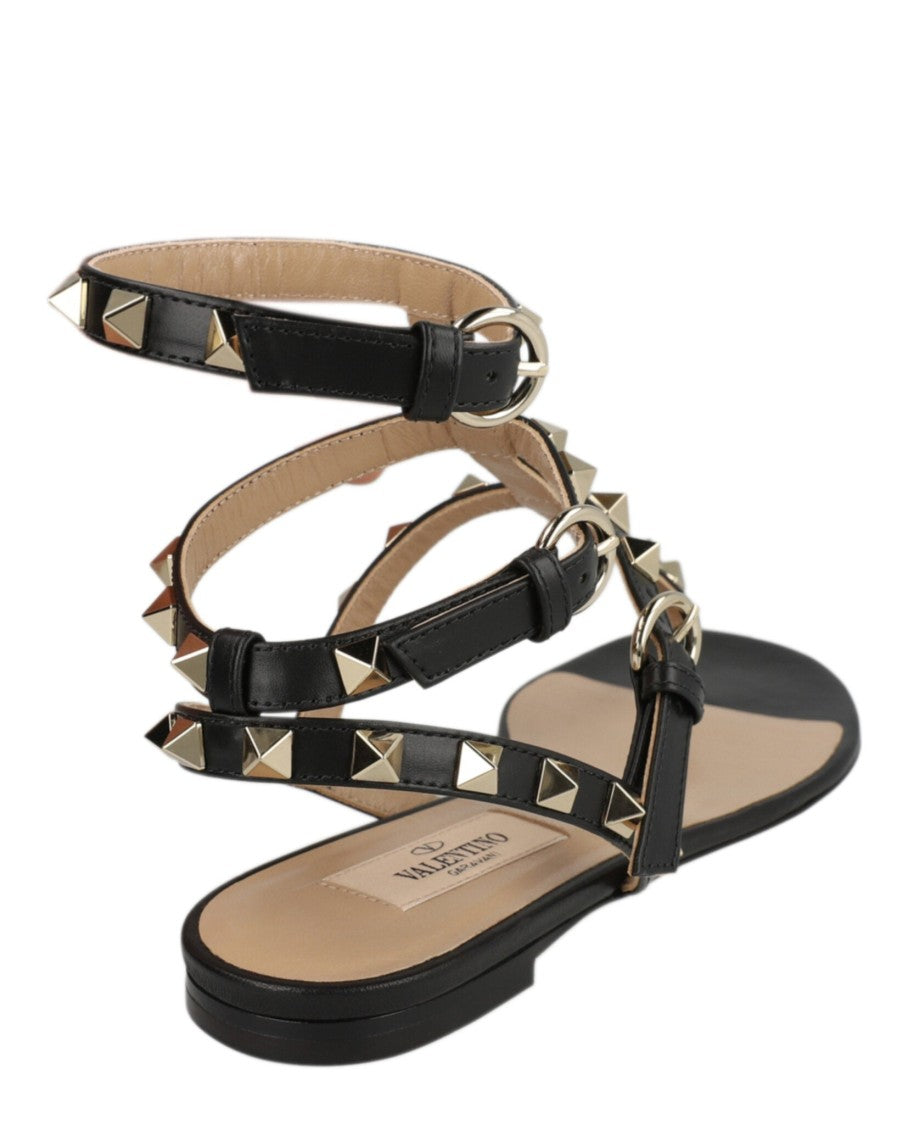 Valentino Rockstud Caged Flat Sandals