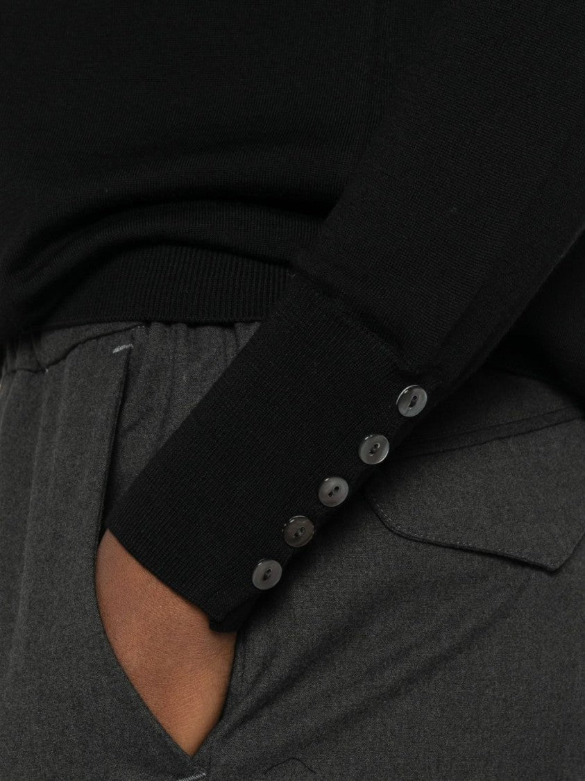 Alpha Studio Relaxed Fit Black Turtleneck Sweater