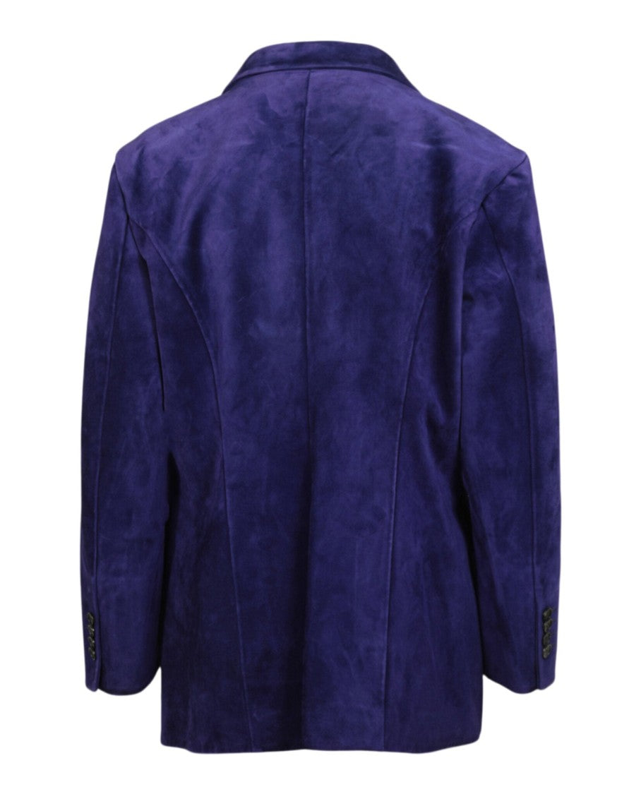 Ferragamo Notched Lapel Silk Blazer