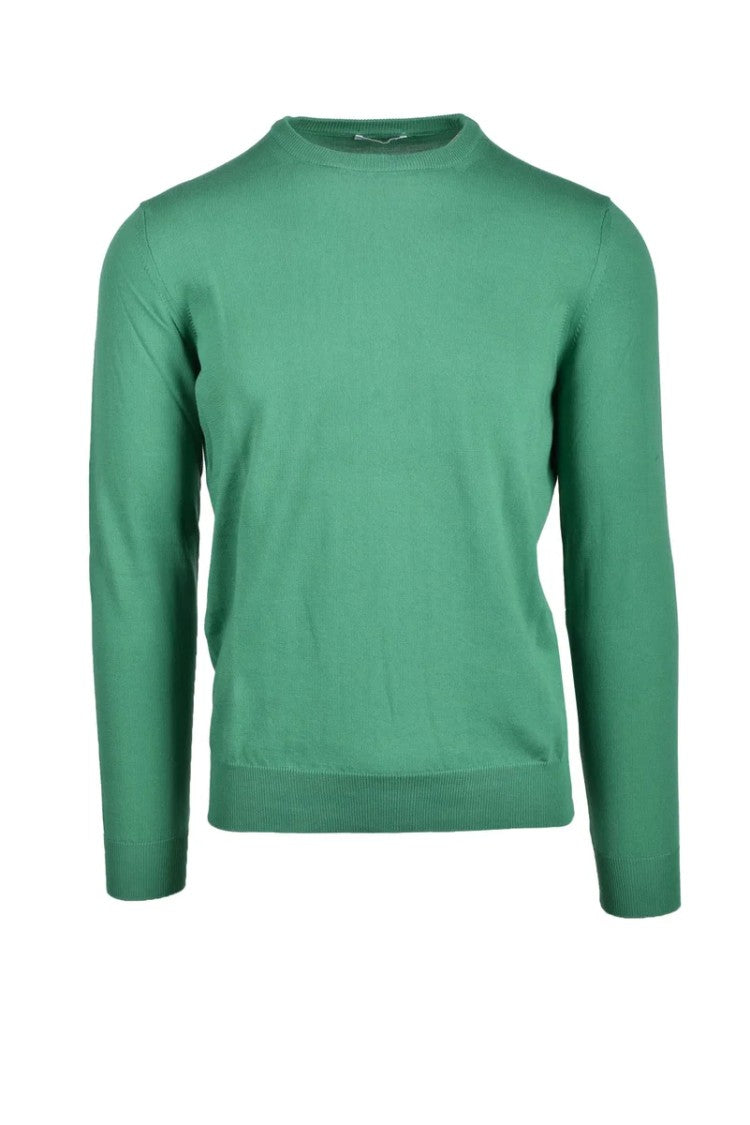 Manipur Green Elbow-Patch Cotton Sweater