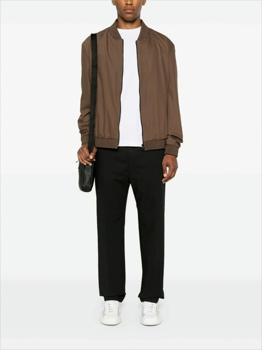 Hugo Boss Brown Wool-Blend Bomber Jacket By Hugo Boss