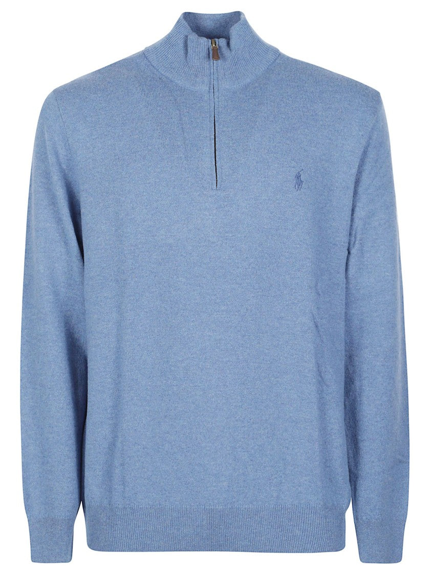 Polo Ralph Lauren Half-Zip Embroidered Logo Wool Sweater