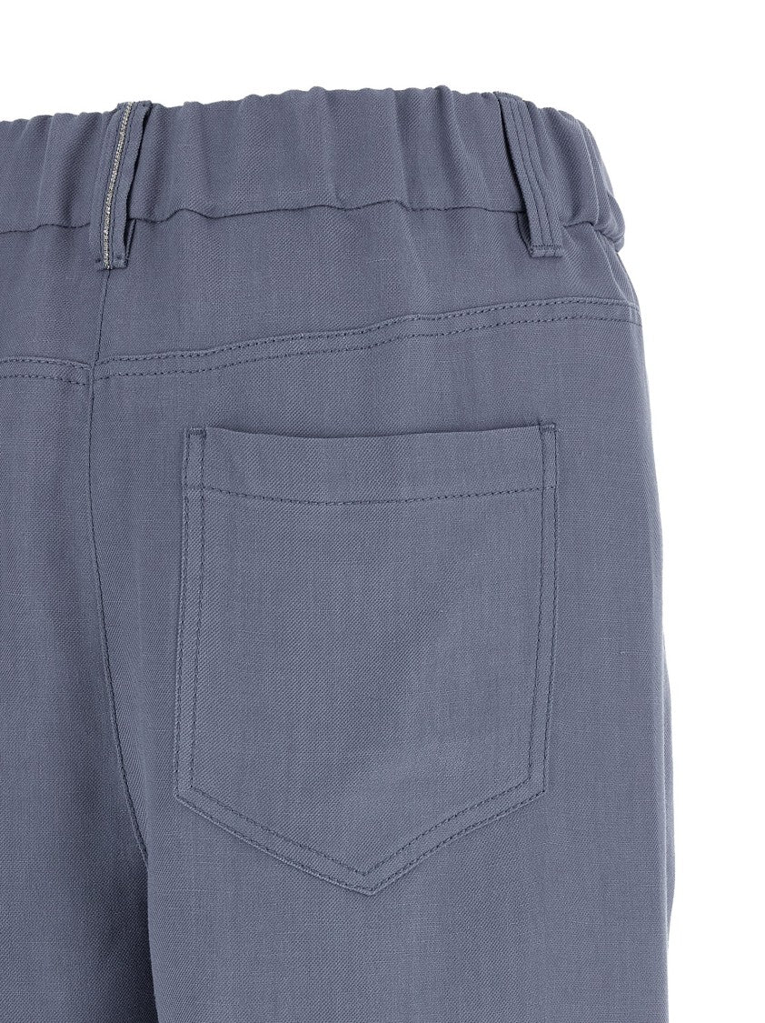 Brunello Cucinelli 'Baggy' Viscose And Linen Fluid Twill